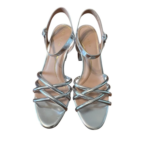Cole Haan Women's Silver Grove Platform Heeled Sandals Size 11B - Picture 2 of 4